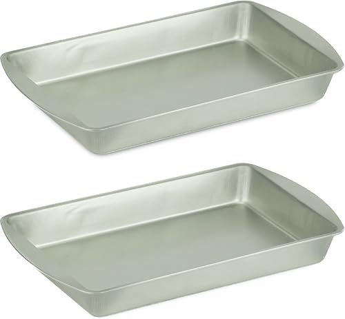 DecorRack Paquete de 2 bandejas para hornear antiadherentes de 15 x 9.8 pulgadas, bandeja para hornear galletas y bandeja para rollo de gelatina,