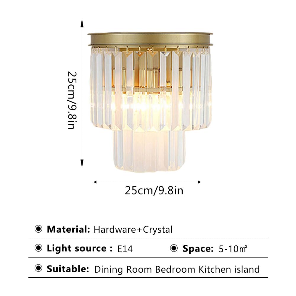 Wandleuchte im amerikanischen Retro-Stil mit Kristallschirm, luxuriöses europäisches Design, goldene Wandleuchte, rostfreie Hardware, Wandleuchte für die Inneneinrichtung im Wohnzi