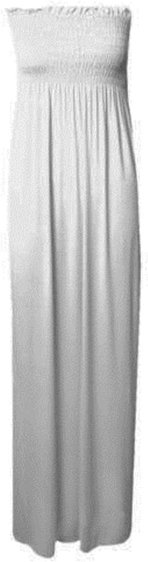 New Womens Sleeveless Boobtube Bandeau Maxi Ladies Sheering Long Dress Size16-22[WHITE,16-18]