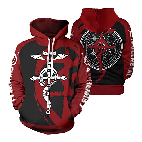 2022 Nouveau Tapis à capuche FullMetal Alchemiste Alchimiste FullMetal Print Sweatshirt Jacket Top (Color : Fullmetal Alchemist, Size : S) Cover