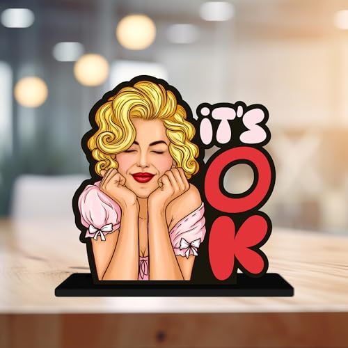 Image of Artvibes it's OK Inspirational Quotes Table Decor for Office Desk | Home Decoration Items | Living Room | Modern Art Wooden Showpiece Decorative Gift item (SP 1186)