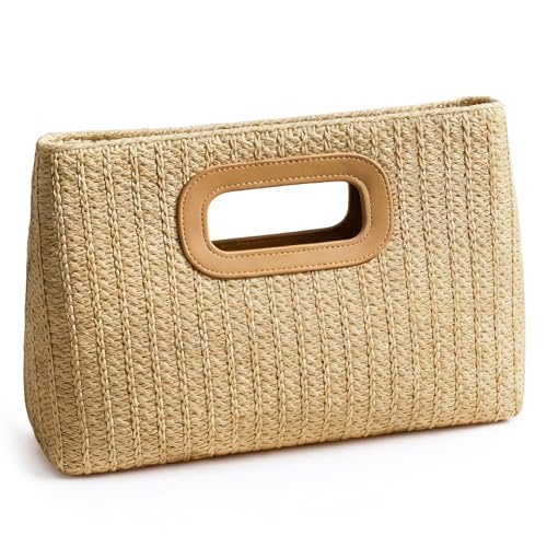 XquiziFit Clutch Geldbörse für Damen Abend Clutch Handtasche für Hochzeitsfeier Formale Abendhandtasche mit Abnehmbarer Kette Hellbraun