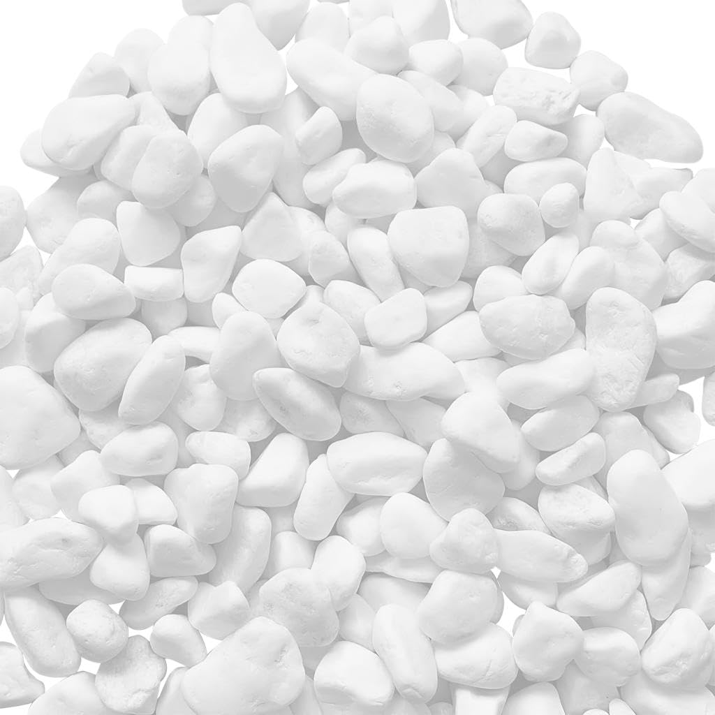 HOMESTONE | Piedras Blancas Decorativas para Jardin e Interior - Granulometría 8/12 mm - 10Kg - Extraida y Fabricada en España - 100% Natural (Blanca)