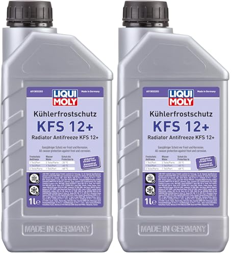 LIQUI MOLY Anti-congelante KFS 12+, 1 L, Anticongelante radiador 12+, SKU: 21145 (Paquete de 2)