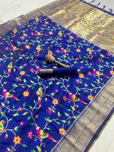 Panzora royal blue kanchipuram silk saree – image 2