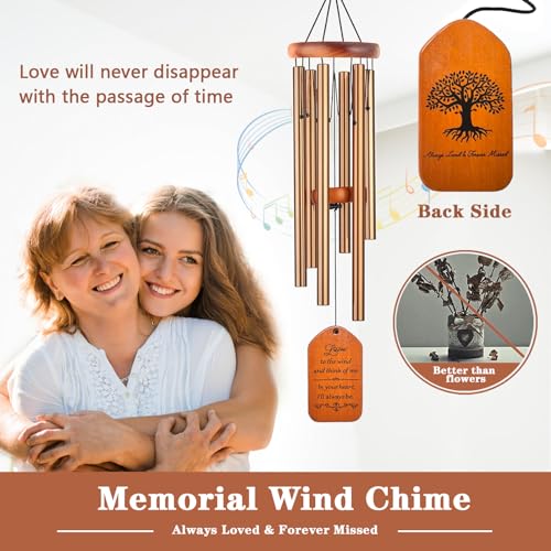 Image of Soopau Memorial Gifts, 30 inch Wooden Sympathy Wind Chimes for Loss of Loved One, Memorial /Bereavement /Condolence /Funeral Gifts for a Loved One Mother Father Miscarriage