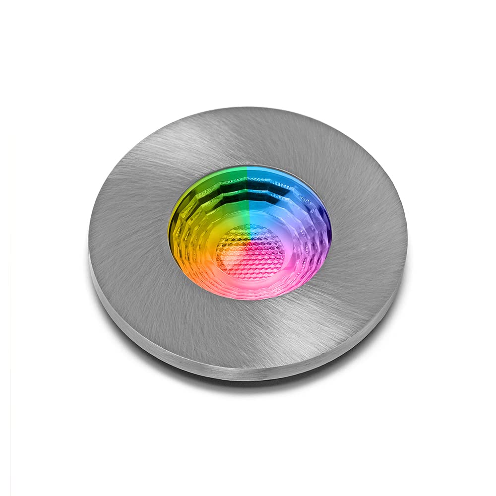 Lieber Brushed Chrome Ip65 Fire Rated Colour Changing Downlight Smart Spot Lights For Home Or Office. Works With Tuya Smart Home Free App.