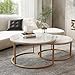 WiberWi Round Coffee Table Nesting Tables Set of 2, Large : Ø 34.0