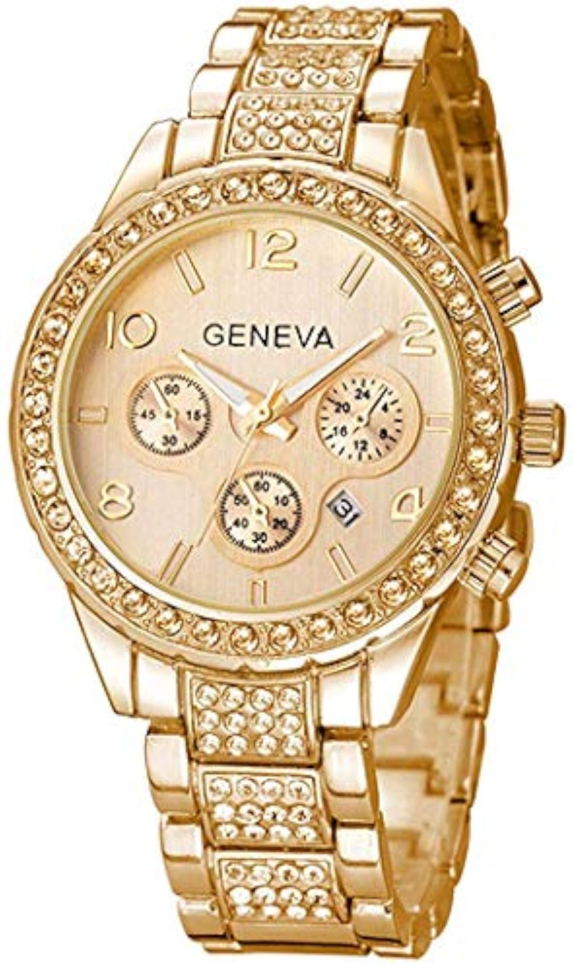 Luxury Unisex Crystal Diamonds Digital Quartz Watch