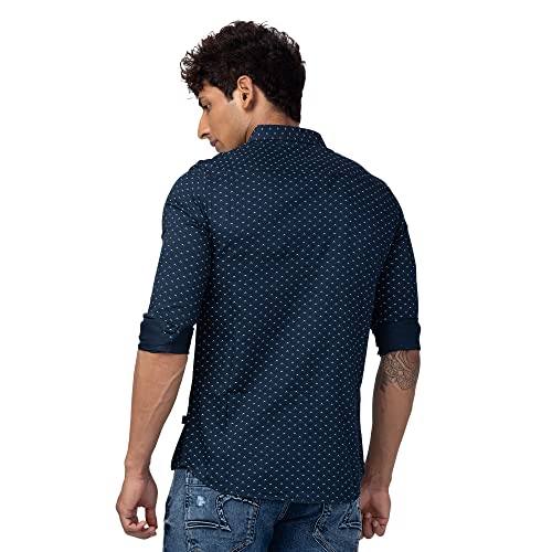 Image of Spykar Men's Slim Fit N /A Full Sleeve Printed Casual Shirts