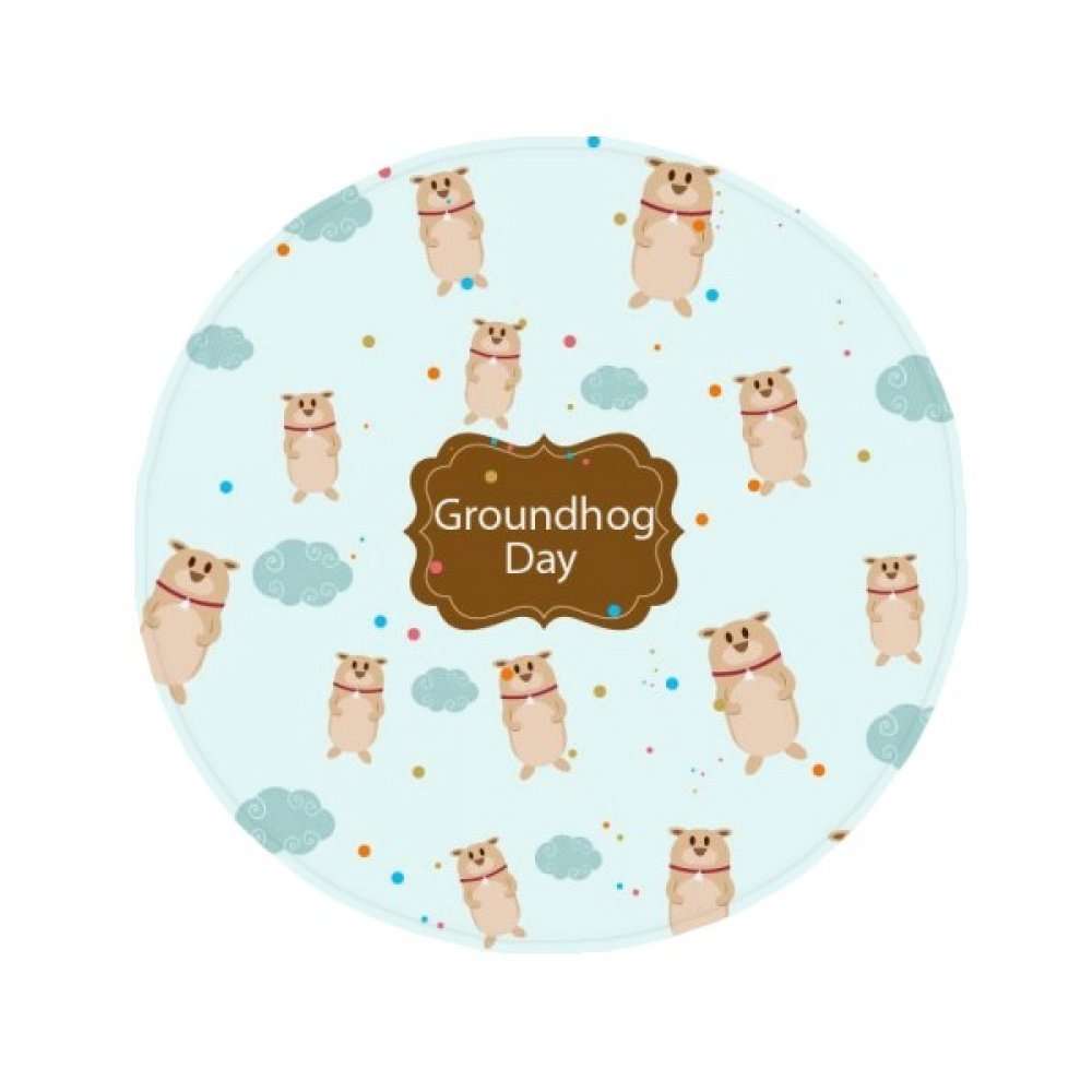 Tapis Marmotte de cuisine rond 50cm antidérapant pour sol de salle de bain et salon multicolore