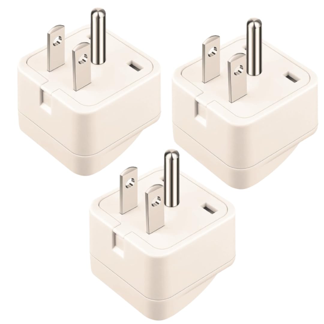 Gilary Universal Travel Adapter India to USA Converter Plug, USA, Japan, Philippines, Canada Travel Plug Adapter - Type B Universal Travel Adapter - CE Certified (Set of 3 USA Adapter)-image-34