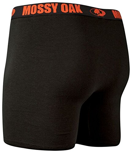 Mossy Oak Men's 6" Cotton Boxer Brief, 2-Pack, Black/Camo, Xx-Large #TOP4