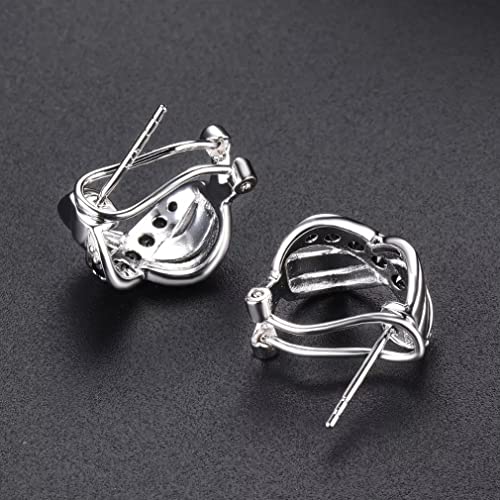 Boucles d'oreilles à clip de spinelle noire sans douleur ni irritation - 4