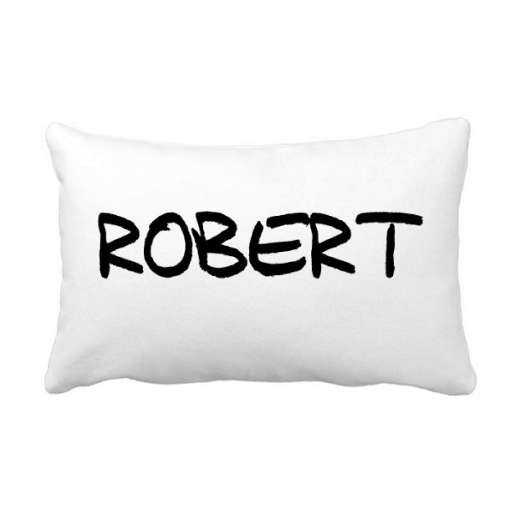 Coussin de canapé multicolore au nom de Robert motif écriture manuscrite avec insert inclus