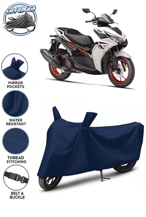 Image of Waterproof Scooty Cover for Yamaha Aerox 155 | All Weather Protection from Rain, Dust, UV Rays & Scratches with Mirror Pockets & Buckle Belt | Aerox 155 Scooty Cover