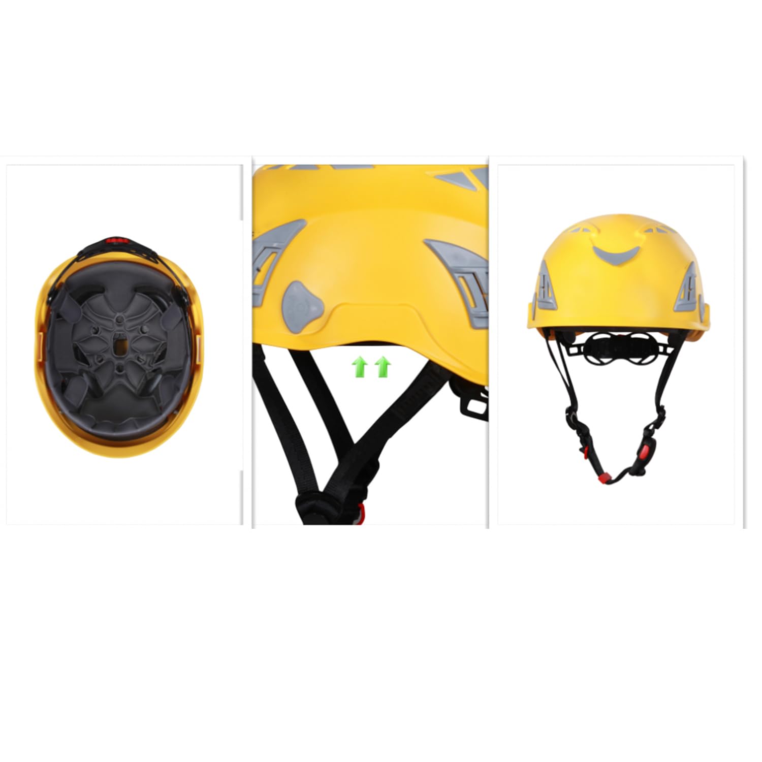 Dağcı Tırmanma Bareti Sarı Renk Baş Koruyucu Kask CE En12492 Sertifikalı 51-62 cm Ayarlanabilir