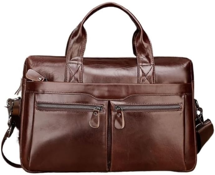 Leather Handbag Business Briefcase Leisure Shoulder Crossbody Bag