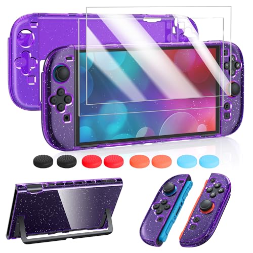 FYOUNG Switch 2 Coque et 2X Protection Ecran Kit d'accessoires pour Nintendo Switch 2 - Housse Anti-Rayures Rigide en PC, Protège-Écrans en Verre Trempé,...