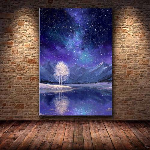 Nature paysage art pour salon : invitez la poésie nocturne chez vous