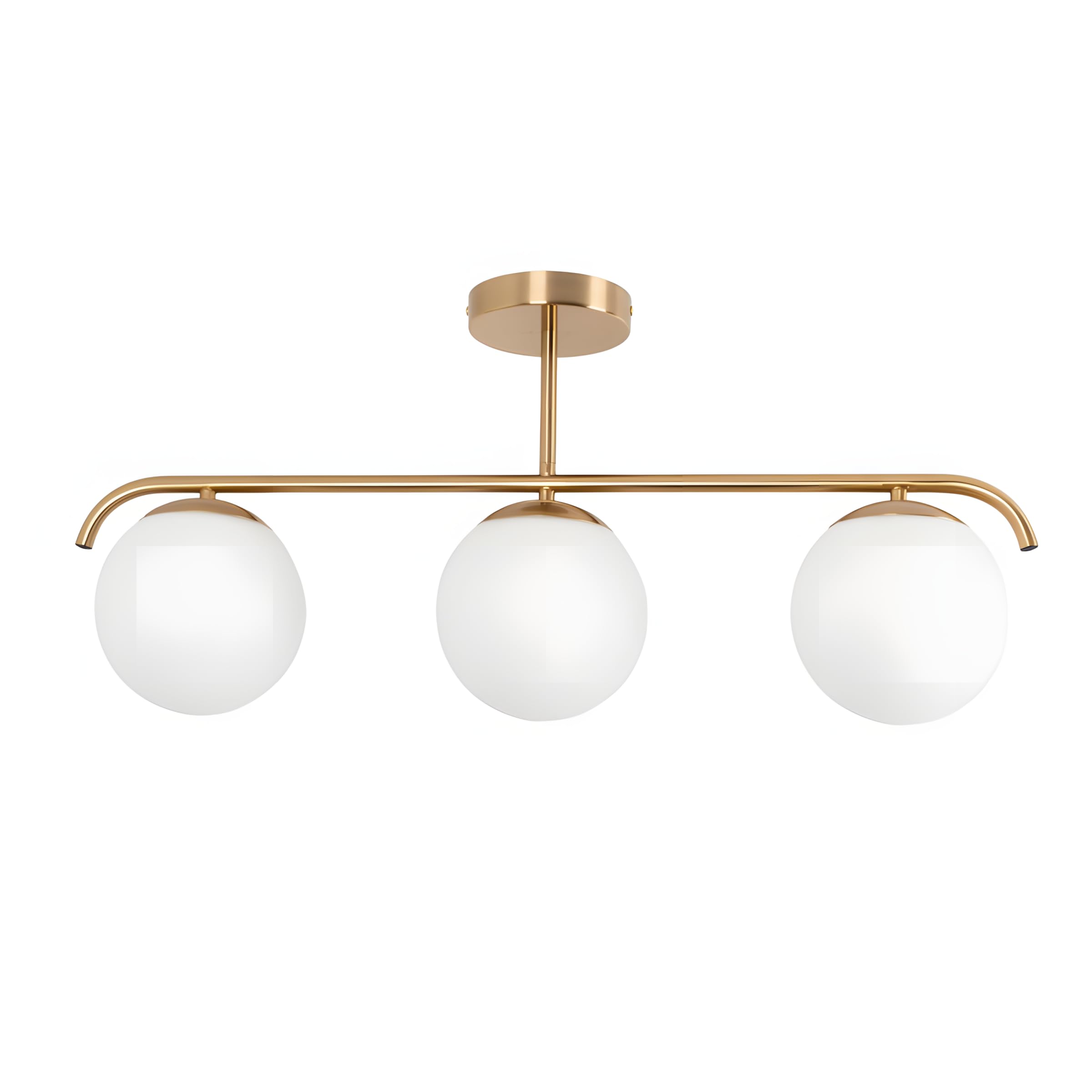 B·LED BARCELONA LED Lampada da soffitto tripla "Tali" con 3 sfere di vetro opalino, 3xE27, stile minimalista moderno, illuminazione diffusa per soggiorno, sala da pranzo o camera da letto, 70 x 30 x