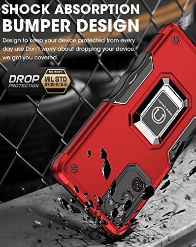 Coque Samsung S20 FE antichoc rouge avec bague rotative 360