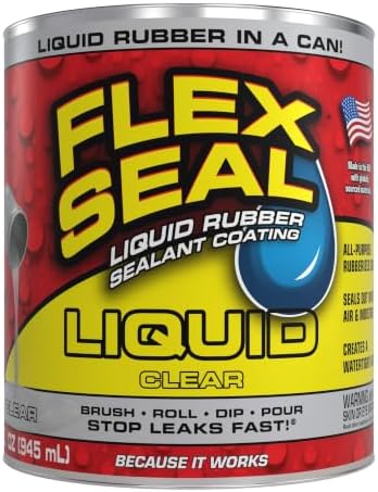 Flex Seal Liquid Rubber Sealant Coating, Waterproof, Clear, 32 oz