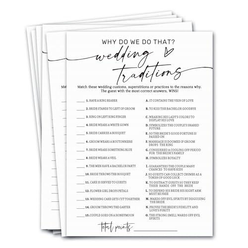 Wybgno Bridal Shower Game Cards, Why Do We Do That