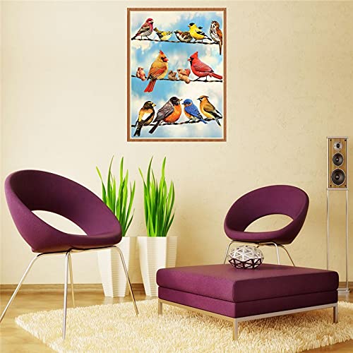 Broderie Point De Croix Diamant 80x220 Kit Mosaïque Oiseau 5D
