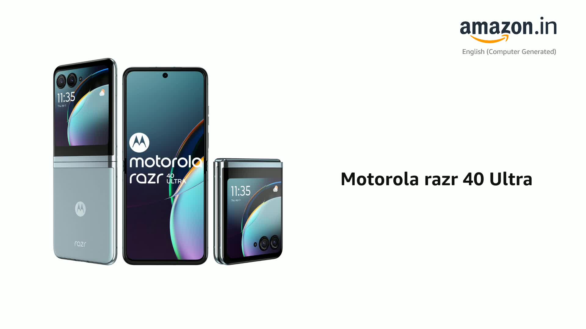 Refurbished) Motorola razr 40 Ultra (Glacier Blue, 8GB RAM, 256GB