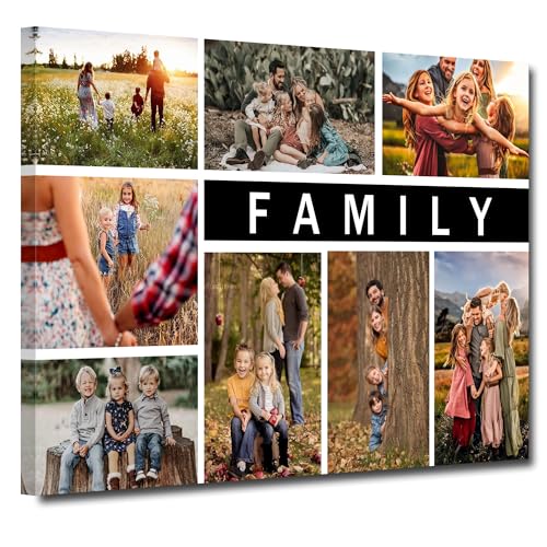 TLZKHTS Collage 8 Pictures Custom Canvas Wall Art Framed Personalized