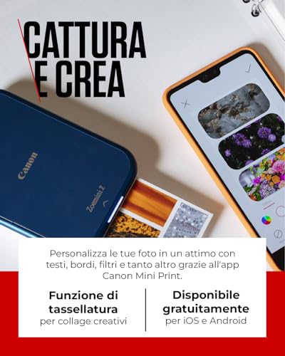 Canon Carta Fotografica Zink™ - Carta Adesiva 5X7,6 Cm (100 Fogli) - Stampa Adesivi Personalizzati Con Le Tue Foto - 6