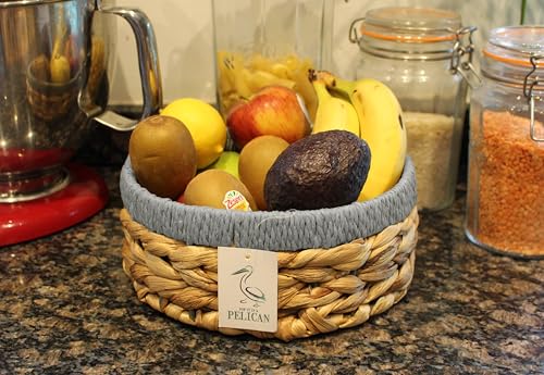 Paniers en jacinthe d'eau ronds pour étagères et organisateur de cuisine - 5