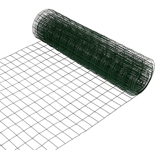 concrete wire mesh - Hardware Cloth 36 inch × 50 ft Green Vinyl Coated Chicken Wire Mesh 2”×3” Grid 16 Gauge Garden Fence for Chicken Coop Pen Vegetables Garden Animal Control Artificial Afforestation