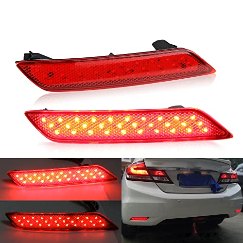 2 Pcs Led Pára Choques Traseiro Reflector Luz De Travagem Traseira Acessórios Para Honda Civic Sedan