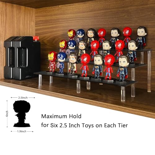 Image of AZEAM 15 3 /4 inch Acrylic Riser Black Display Risers Stand Large Collection Organizer Shelf for Cupcake Food Desserts