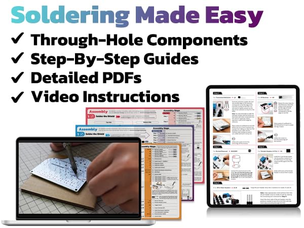 amomii Testudo: Soldering Practice Kit, 3 Builds, Multiple Projects + USB C Microcontroller, Arduino IDE Compatible Electronics Starter Kit for Beginners, Makers, Adults & Teens, Included eBook