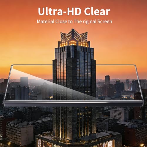 Image of 2 Pack for Samsung Galaxy Z Fold 7 Front Screen Protector, 9H+ Hardness Tempered Glass Full Edge Coverage, Military-Grade Shatter Protection, HD Clear & Sensitive Touch, Easy Installation