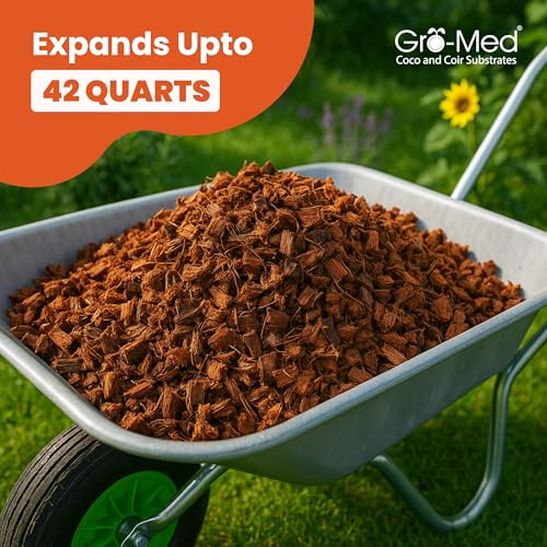 Gro-Med Coco Chips for Plants (500g Bricks, 6-Pack) - Organic Coconut Husk Chips for Potting, Garden & Seed Starter Soil - Coconut Mulch for Garden & Plants by Gro-Med - Used condition - Image 9