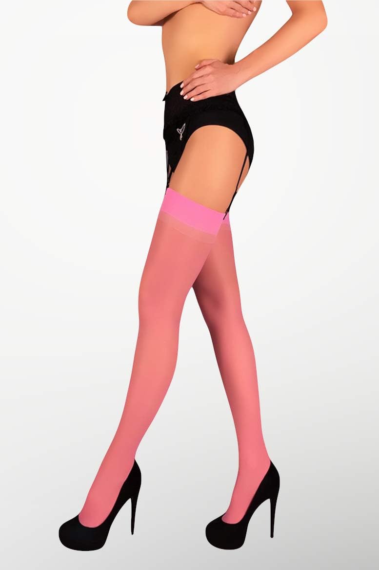 Mila Marutti Women's Sheer Thigh High Stockings for Garter Belts | Lingerie Thigh High Tights - Made in EU