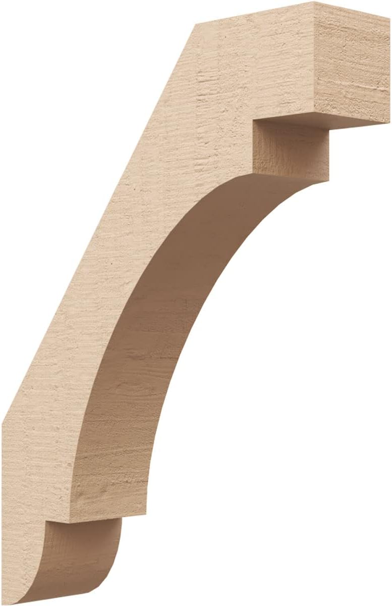 Timberthane Rough Cedar Faux Wood Aspen Knee Brace, 3"W x 12"D x 16"H, Primed Tan