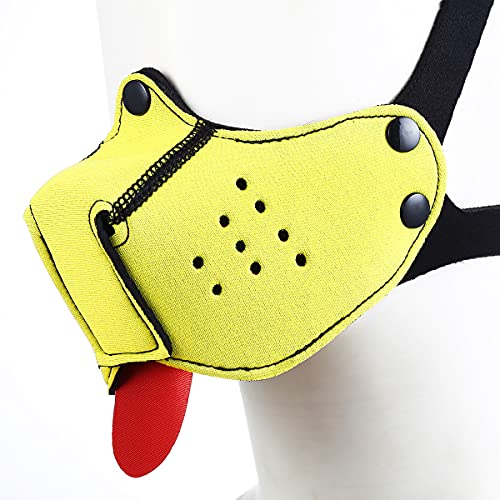 Mascara completa perro cosplay ajustable amarillo miniatura 5