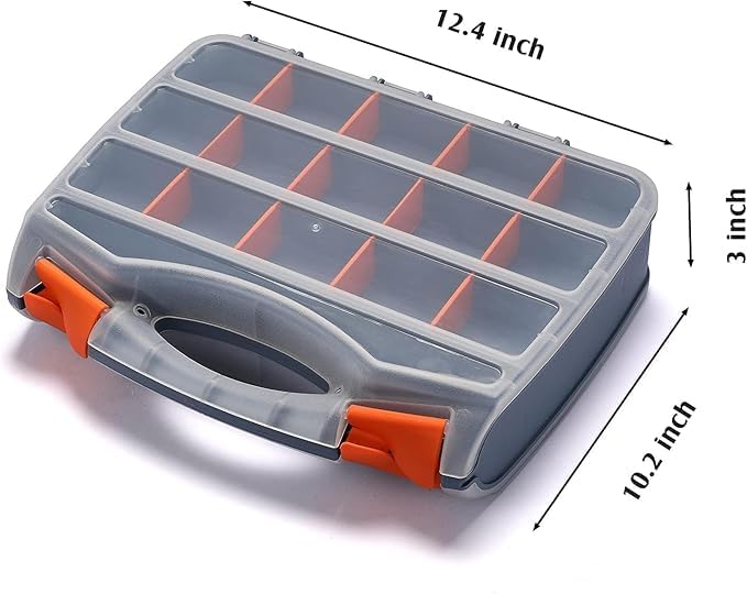 Vroxy Double Side 30 Compartments Hardware Organizers, Storage Box Small Parts Organizer with Removable Dividers for Screws, Nuts, Nails, Bolts Professional Tool Storage Box (1Pcs) 1