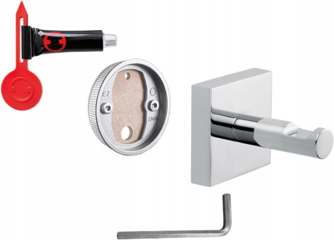 tesa DELUXXE Toilet Paper Holder Without lid - self-Adhesive Paper Hanger - Design, Chrome Metal - 99 mm x 160 mm x 45 mm