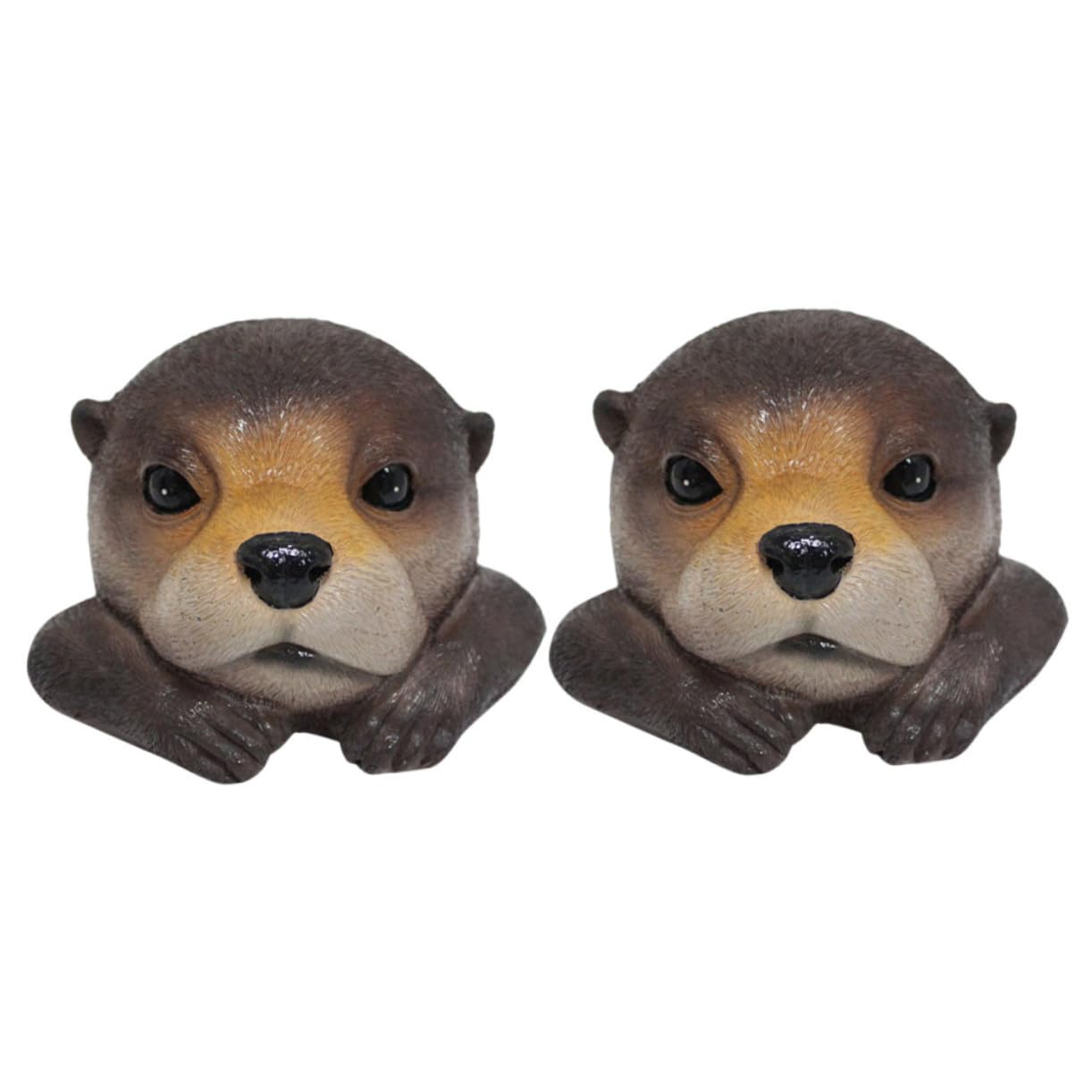 jojofuny 2 Stück Realistische Schwimmende Otterkopf skulptur aus Langlebigem Harz Natürliche Bewegung Wetterfeste Gartendeko für Teich Pool Außenbereich für Gartenliebhaber