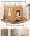 SETVSON Cat Litter Box Enclosure Hidden Litter Box Furniture with Metal Heightened Feet, Rattan Handwoven Cat House with Litter Mat, Hidden Litter Box Furniture for Bedroom Living Room Natural