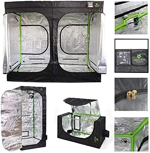 Green Box Tents Hydroponics Grow Room 2m x 1m x 2m Plant Indoor Growing Silver Mylar 600D Dark Box Bud