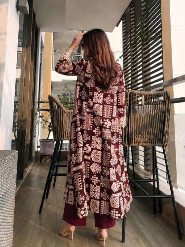 Image of ANNI Designer Kurta Sets for Women Viscose Printed | Kurta with Dupatta Set | A Line Kurti Set for Women | Square V Neck 3 /4 Sleeve Ethnic Outfit | Designer Indian Kurti Stylish Clothing