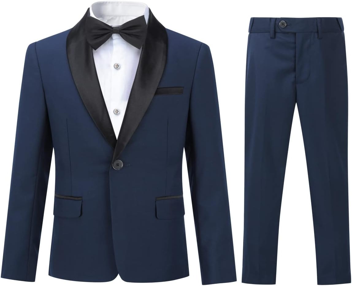 Boyland Boys Suit Shawl Lapel 2 Pieces Slim Fit Suit Jacket Pants Suit Set Prom Party