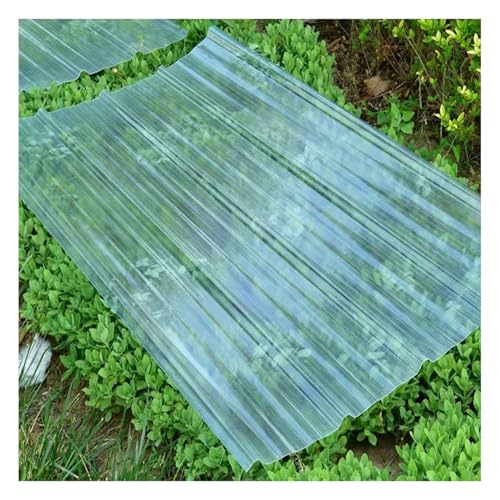 Lamiera in poliestere rinforzata con fibra di vetro, lastra ondulata in FRP for tetti, tegole termoisolanti, for illuminazione naturale e uso esterno(150cm-5 pieces,0.2cm)